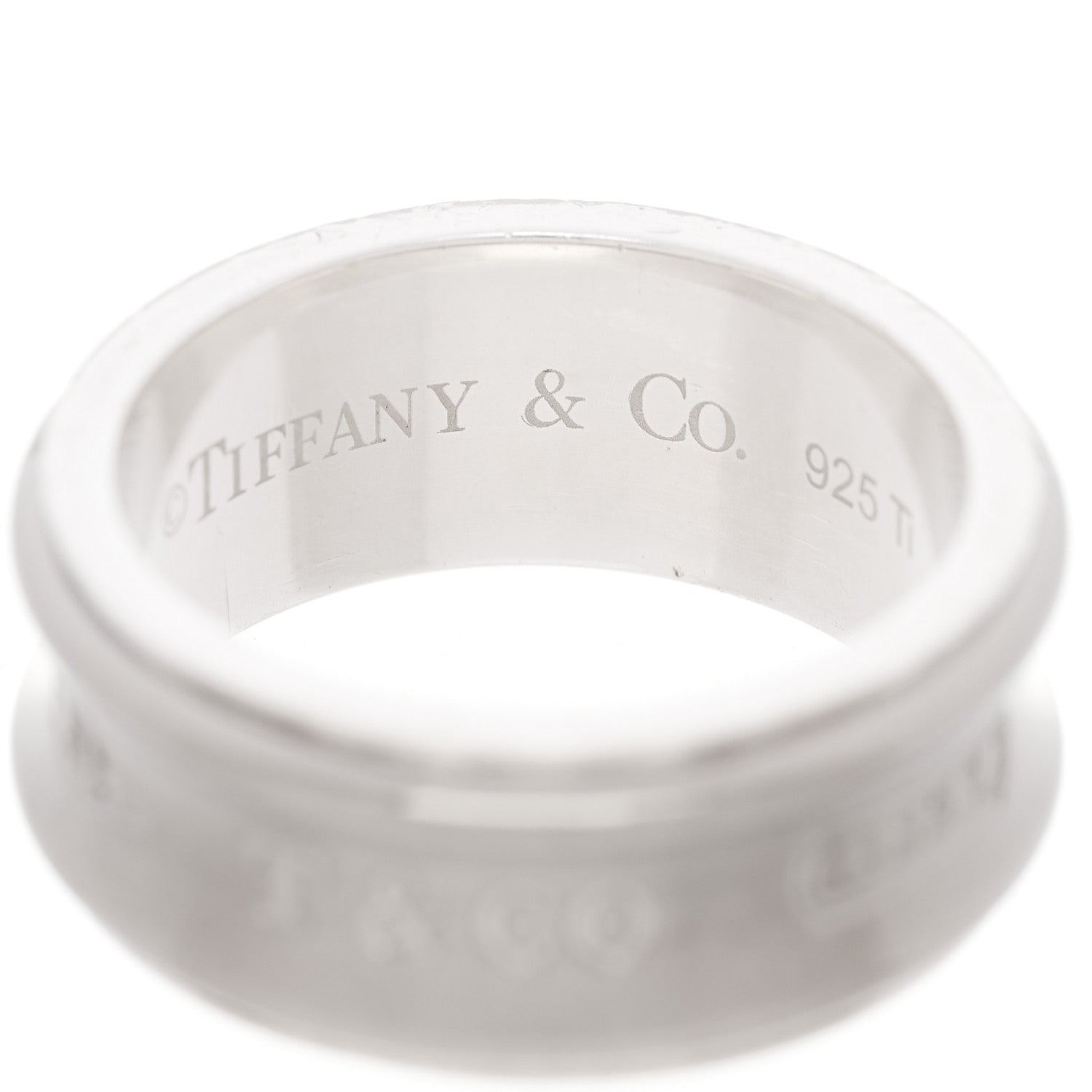 Tiffany Sterling Silver Titanium 1837 Band Ring 53 6.5 4 of 5