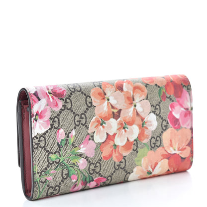 Gucci GG Supreme Monogram Blooms Continental Wallet Beige Multicolor Dry Rose 3 of 10