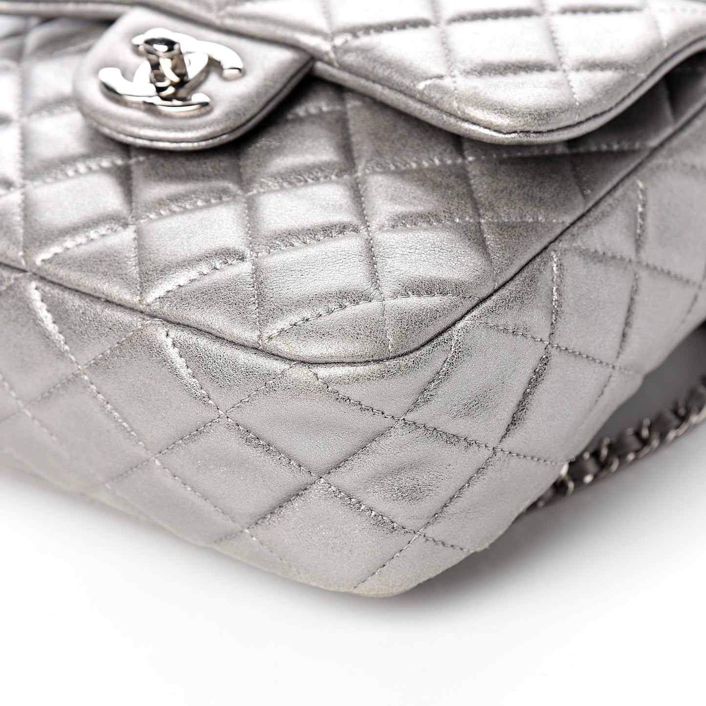 Metallic Lambskin Quilted Small In Seoul Backpack Silver