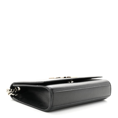 Saint Laurent Grain De Poudre Small Monogram Kate Satchel Black 4 of 12