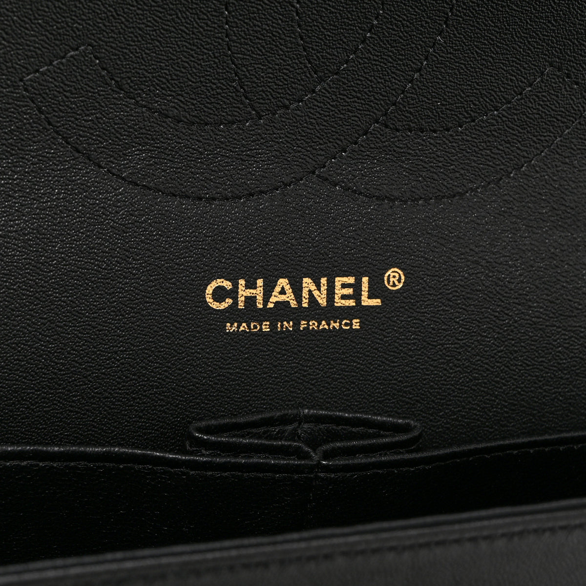 Lambskin Chevron Quilted Jumbo Double Flap Black