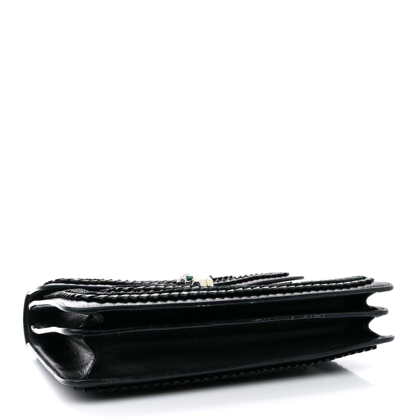 Calfskin Plisse Serpenti Forever Crossbody Bag Black