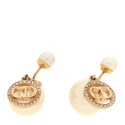 Christian Dior Pearl Crystal Dior Tribales Drop Earrings Gold 1 of 5