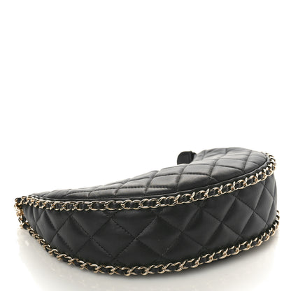Chanel Lambskin Quilted Small Hobo Bag Black 4 of 10