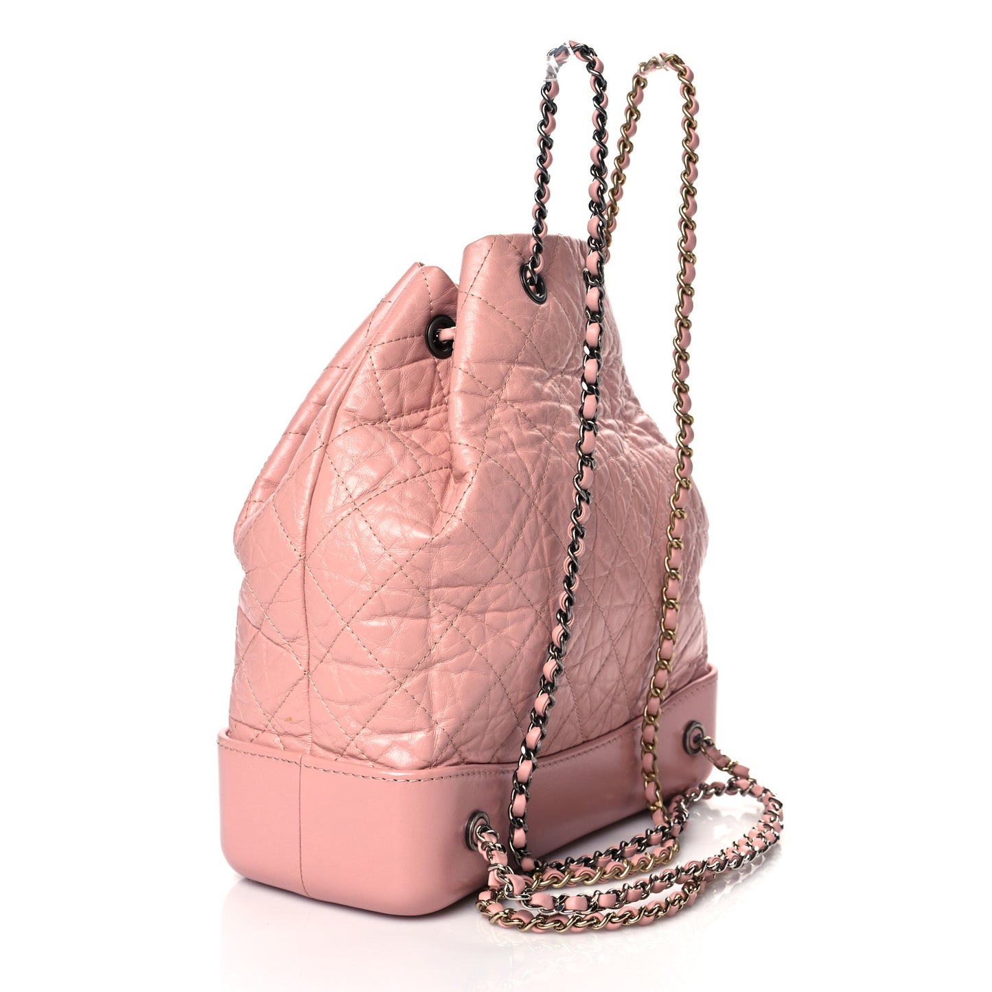 Aged Calfskin Quilted Gabrielle Backpack Light Pink