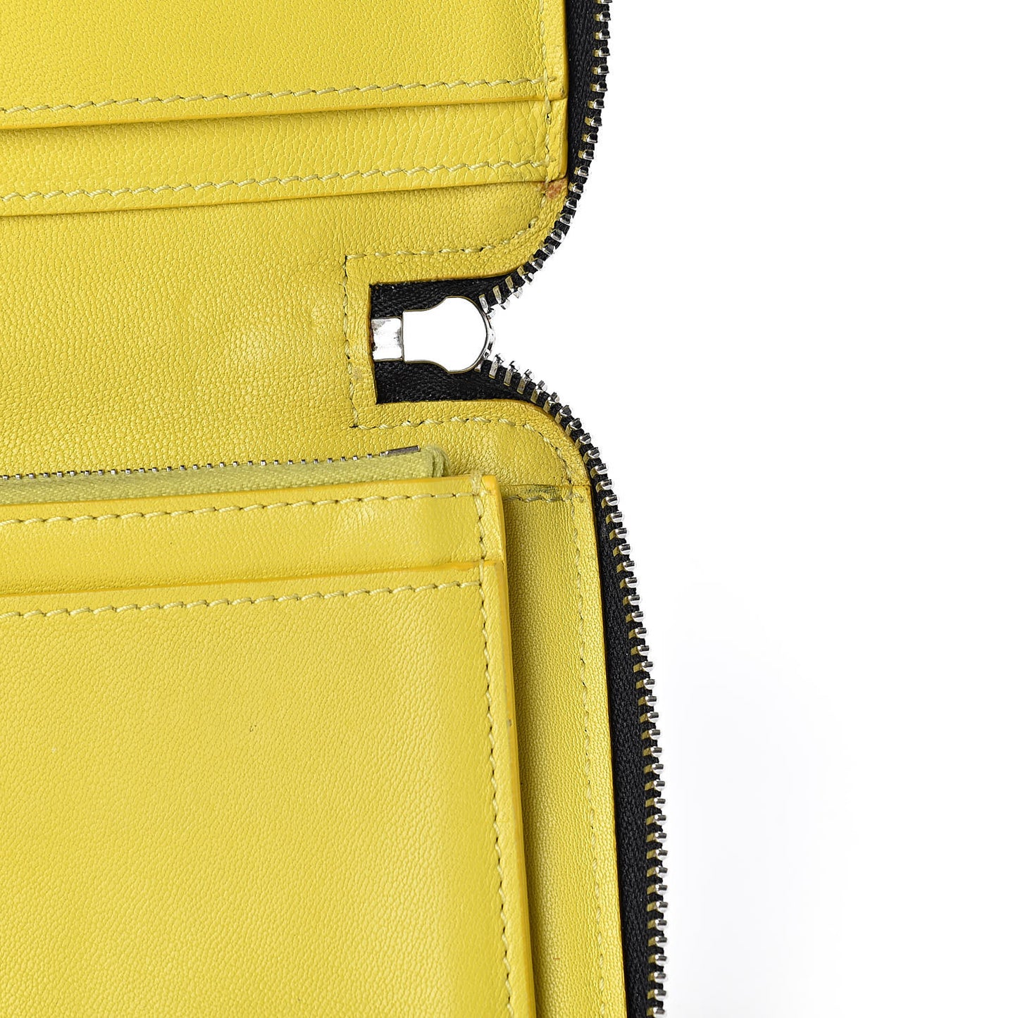 Drummed Calfskin Zip Around Multifunction Wallet Black Citron