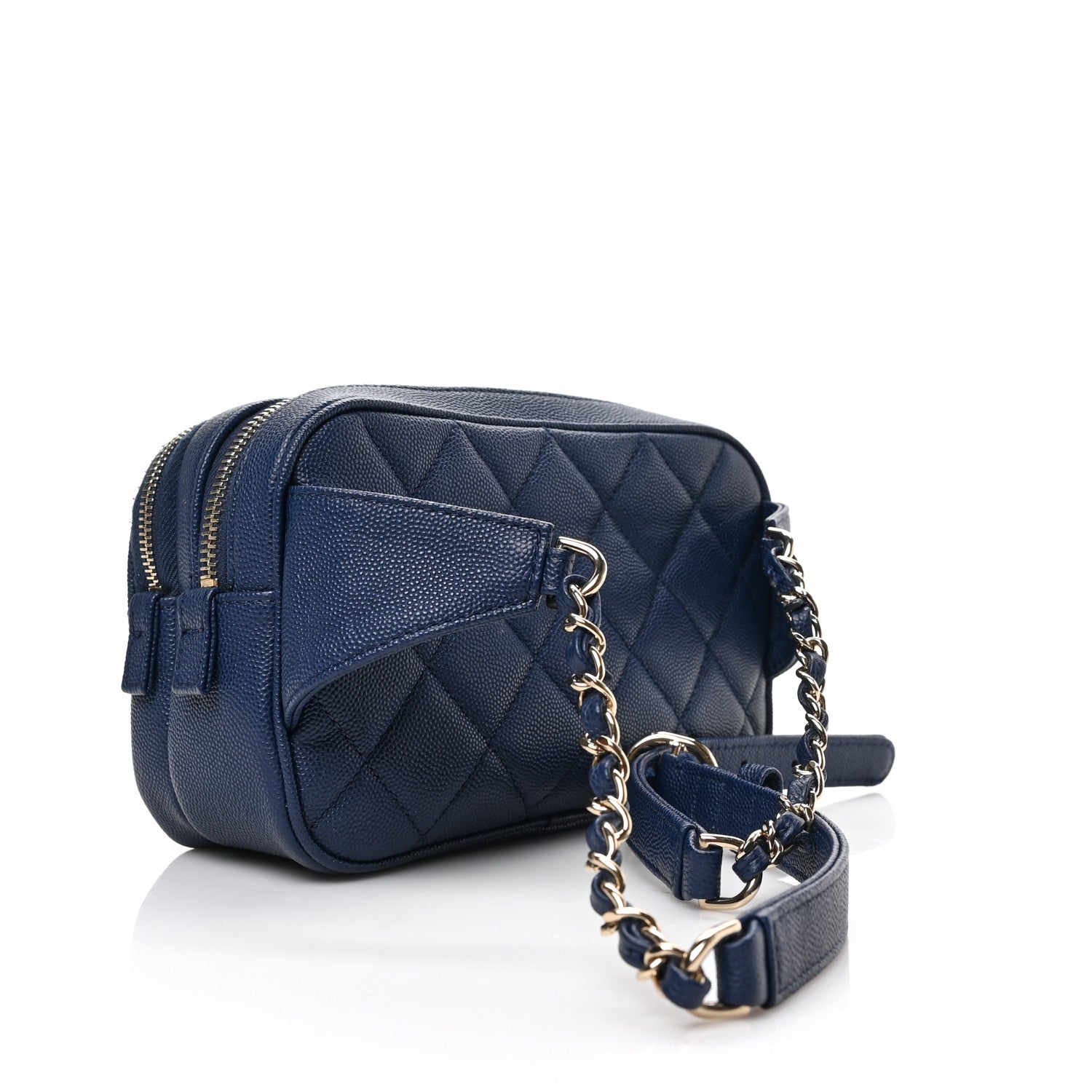 Chanel Caviar Quilted Waist Bag With Pouch Blue 4 of 10
