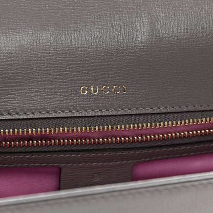 Gucci Textured Calfskin Medium Torchon GG Ring Shoulder Bag Grey 6 of 10