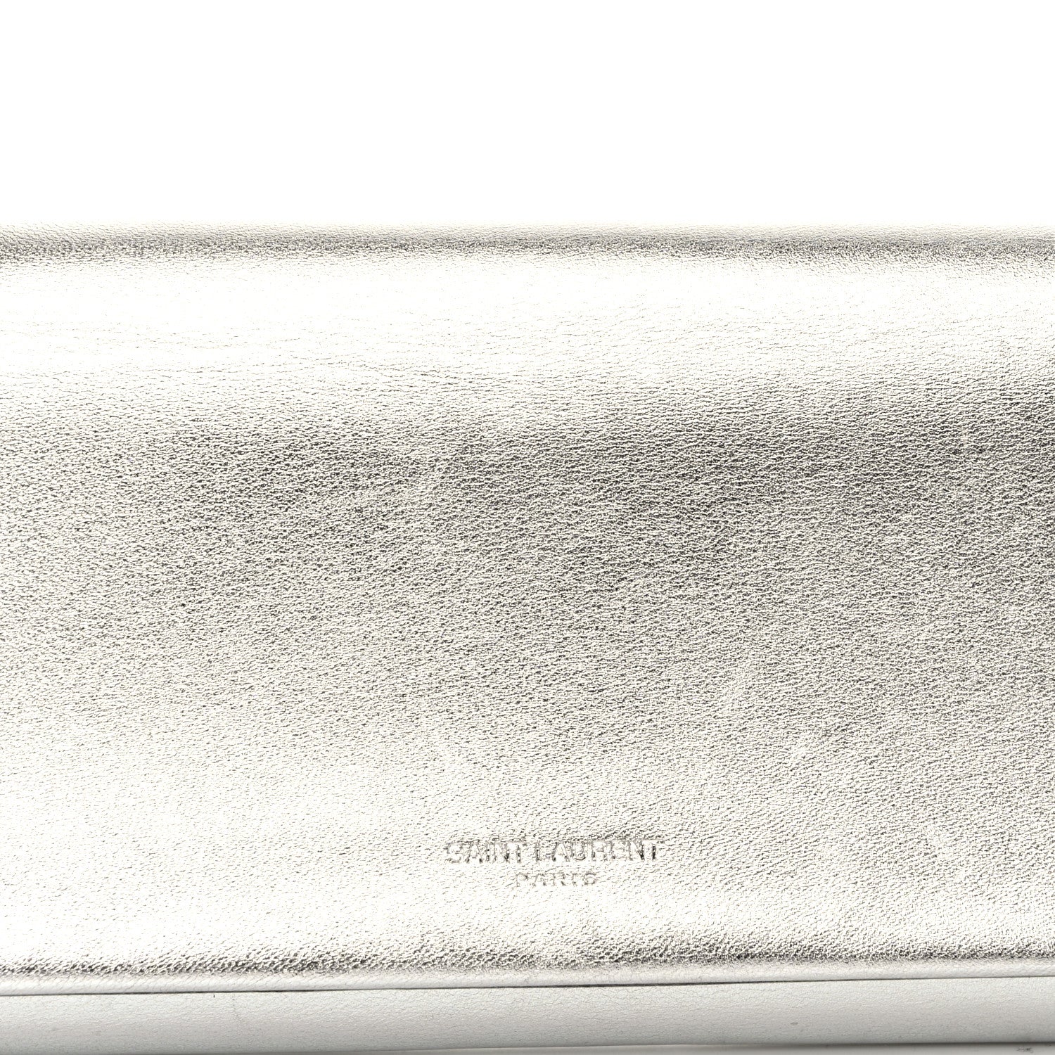 Saint Laurent Metallic Nappa Silk Fetiche Clutch Argento 7 of 11