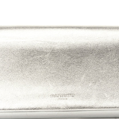 Saint Laurent Metallic Nappa Silk Fetiche Clutch Argento 7 of 11
