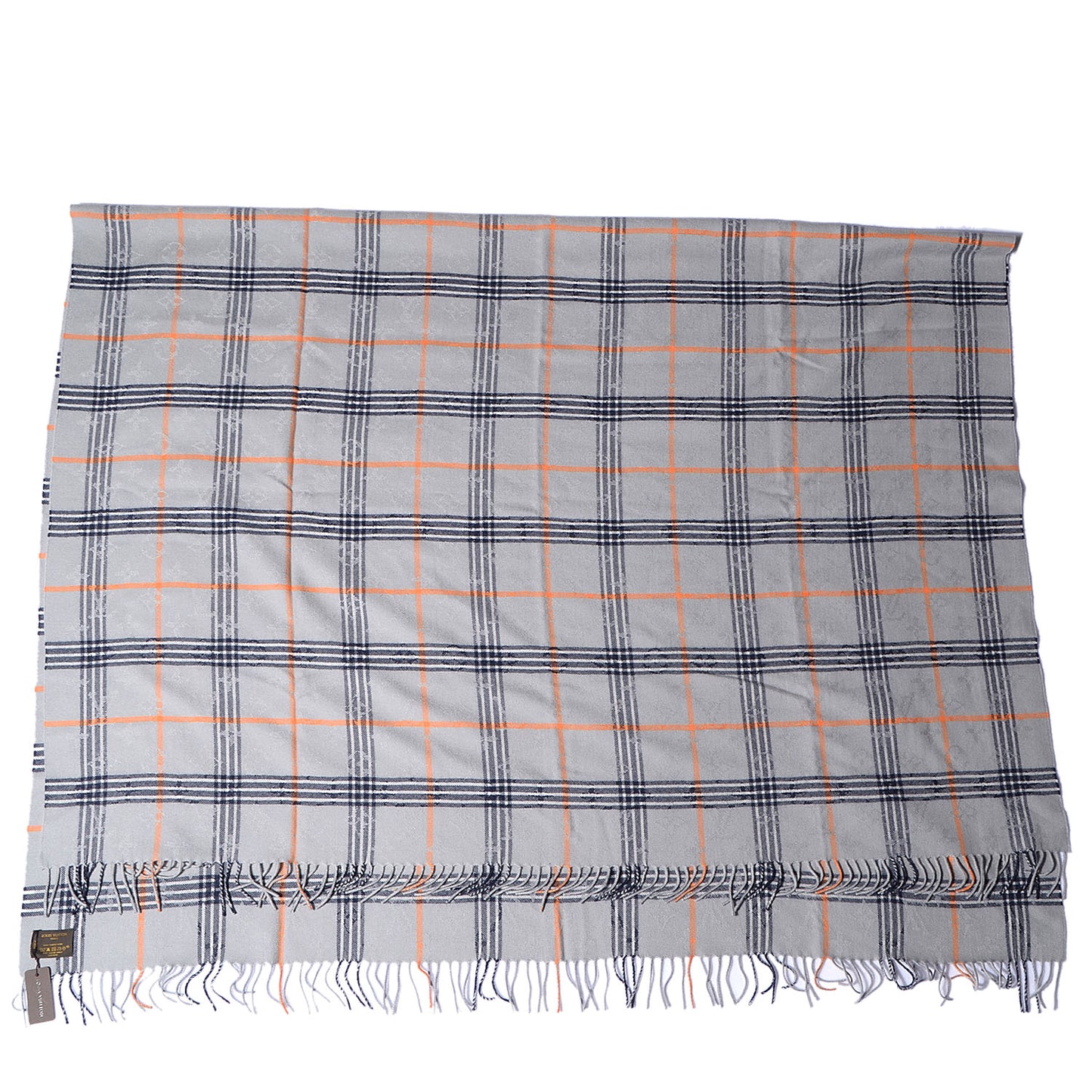 Wool Plaid Masai Tartan Shawl Gris