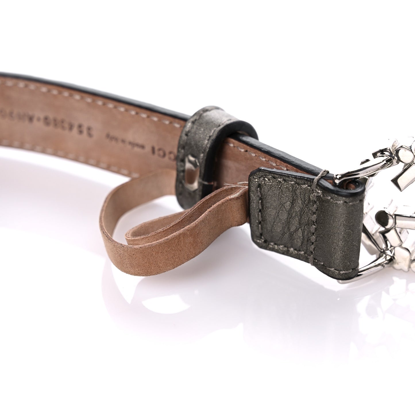 Calfskin Crystal Interlocking G Belt 80 32 Sasso