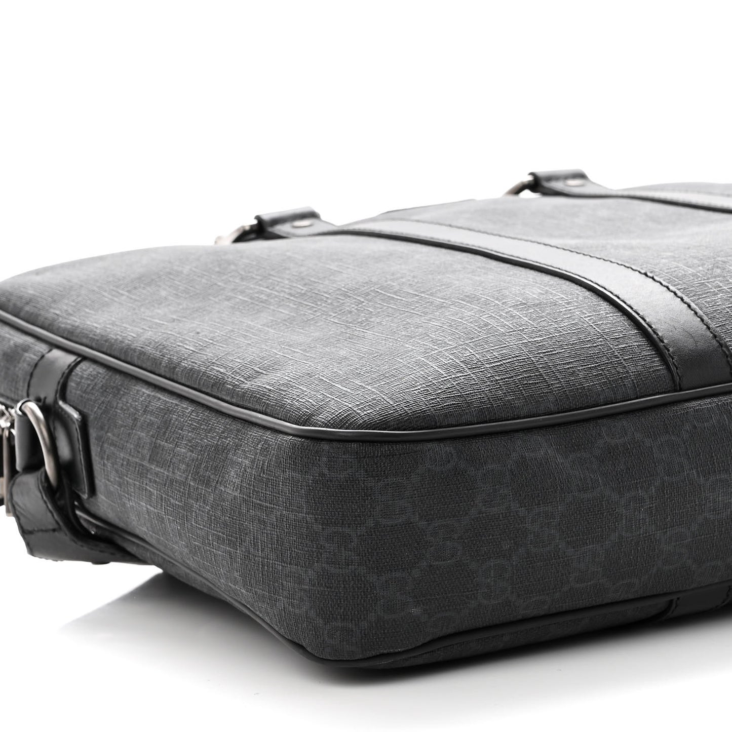 GG Supreme Monogram Briefcase Black Grey