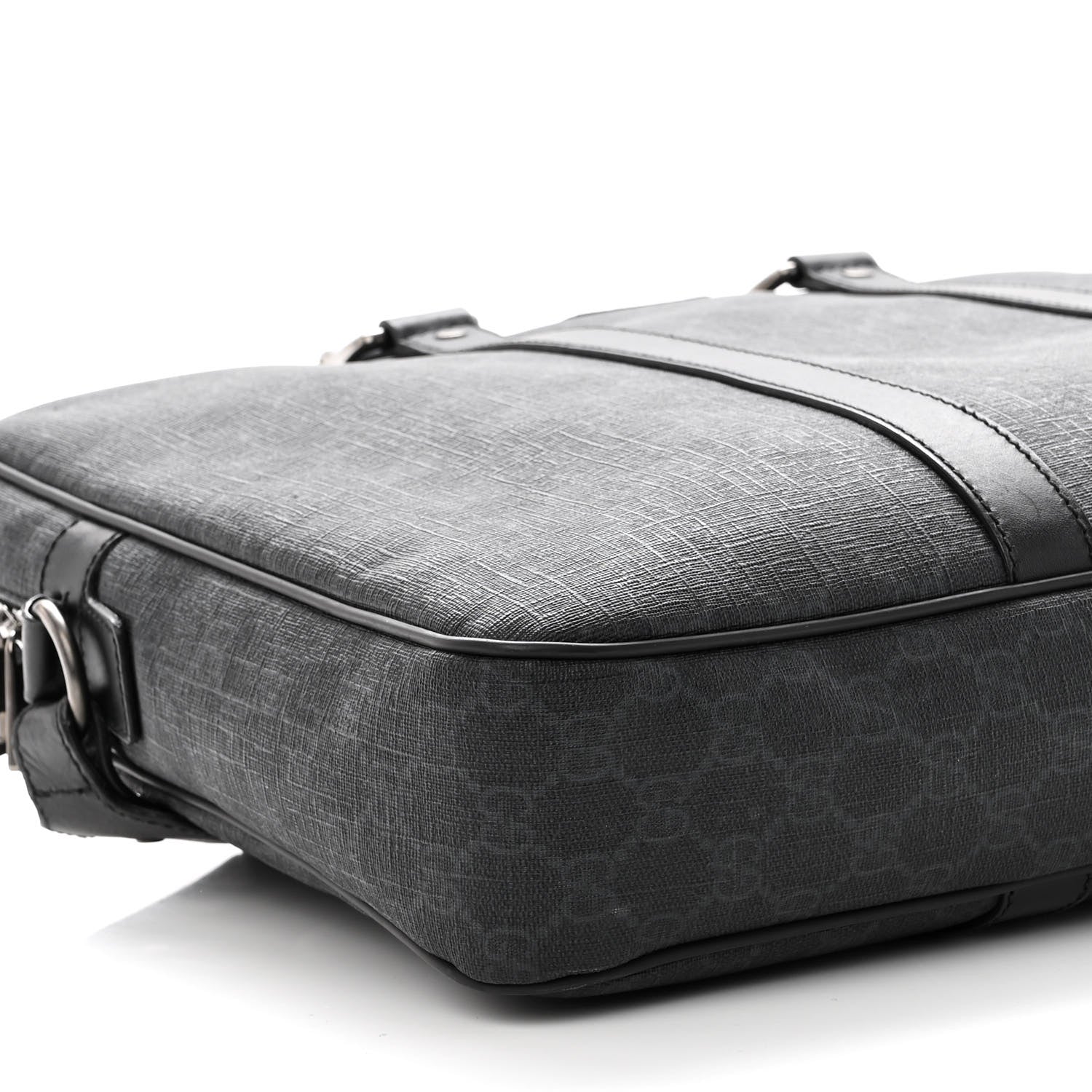 Gucci GG Supreme Monogram Briefcase Black Grey 9 of 12