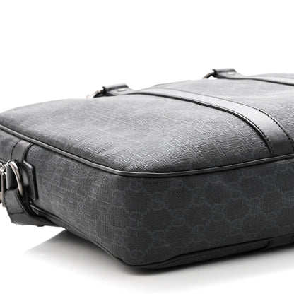 Gucci GG Supreme Monogram Briefcase Black Grey 9 of 12