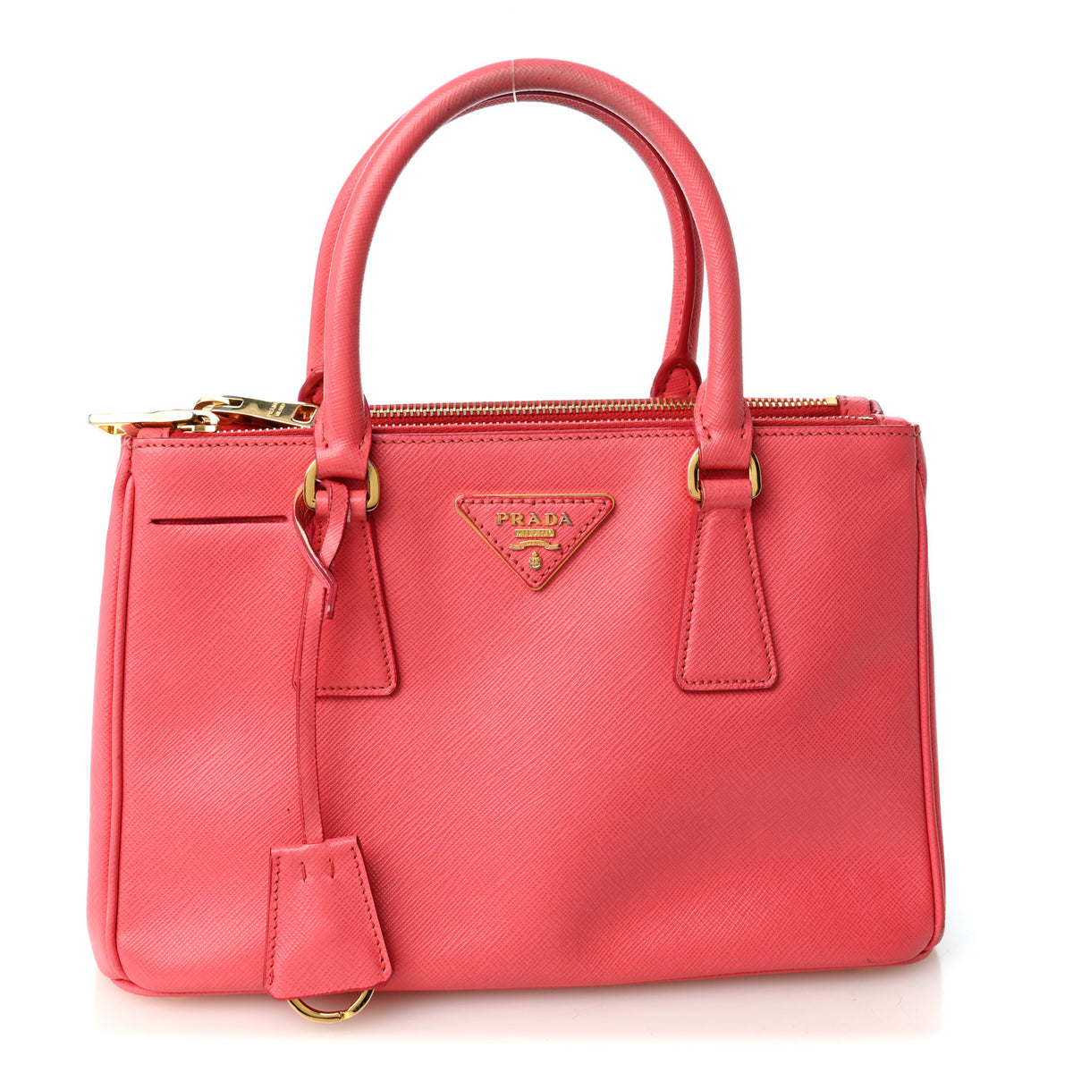 Prada Saffiano Mini Galleria Double Zip Tote Peonia 1 of 10