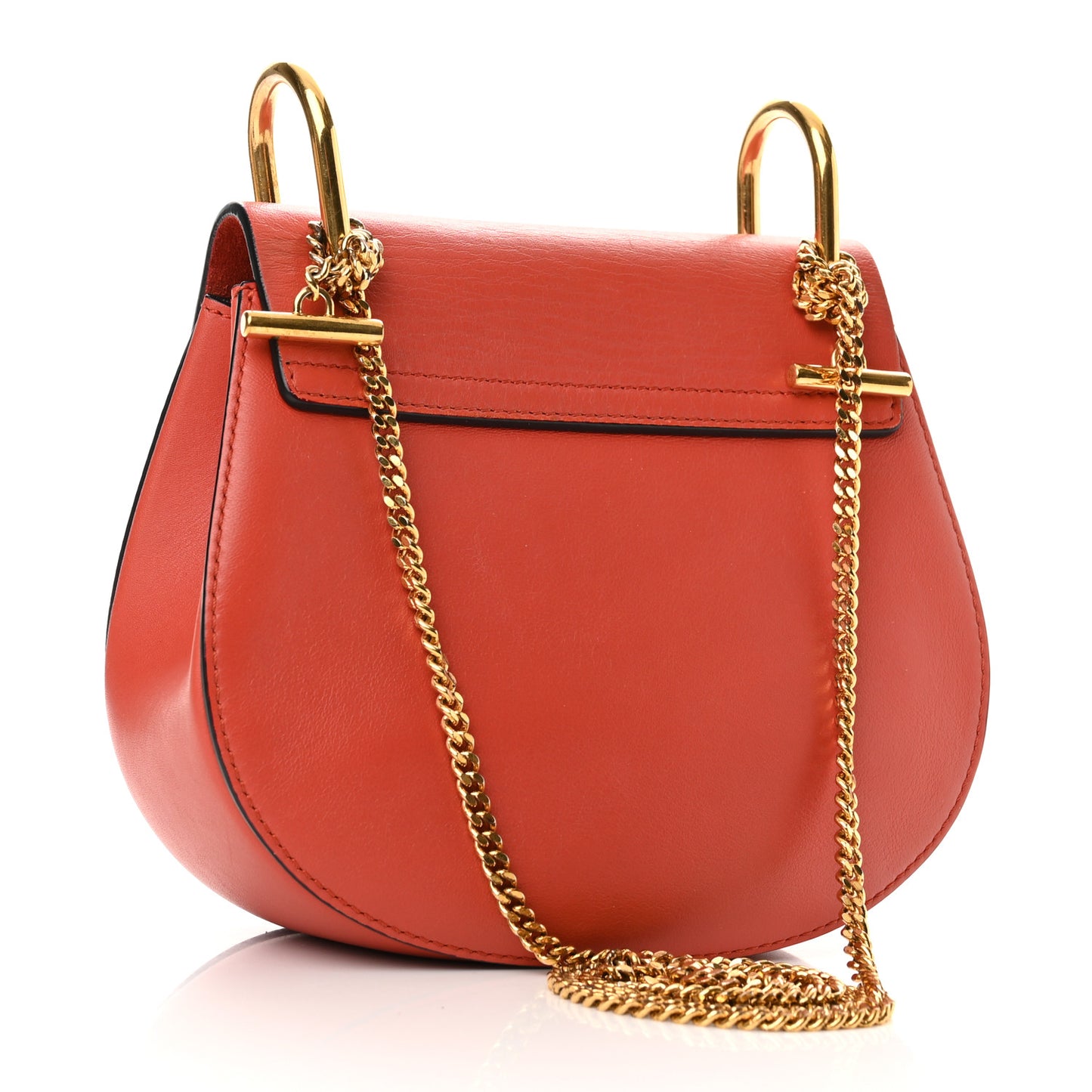 Suede Smooth Calfskin Drew Shoulder Bag Poppy