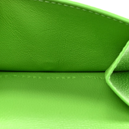 Balenciaga Calfskin Logo Everyday Mini Wallet Green Pink 6 of 13