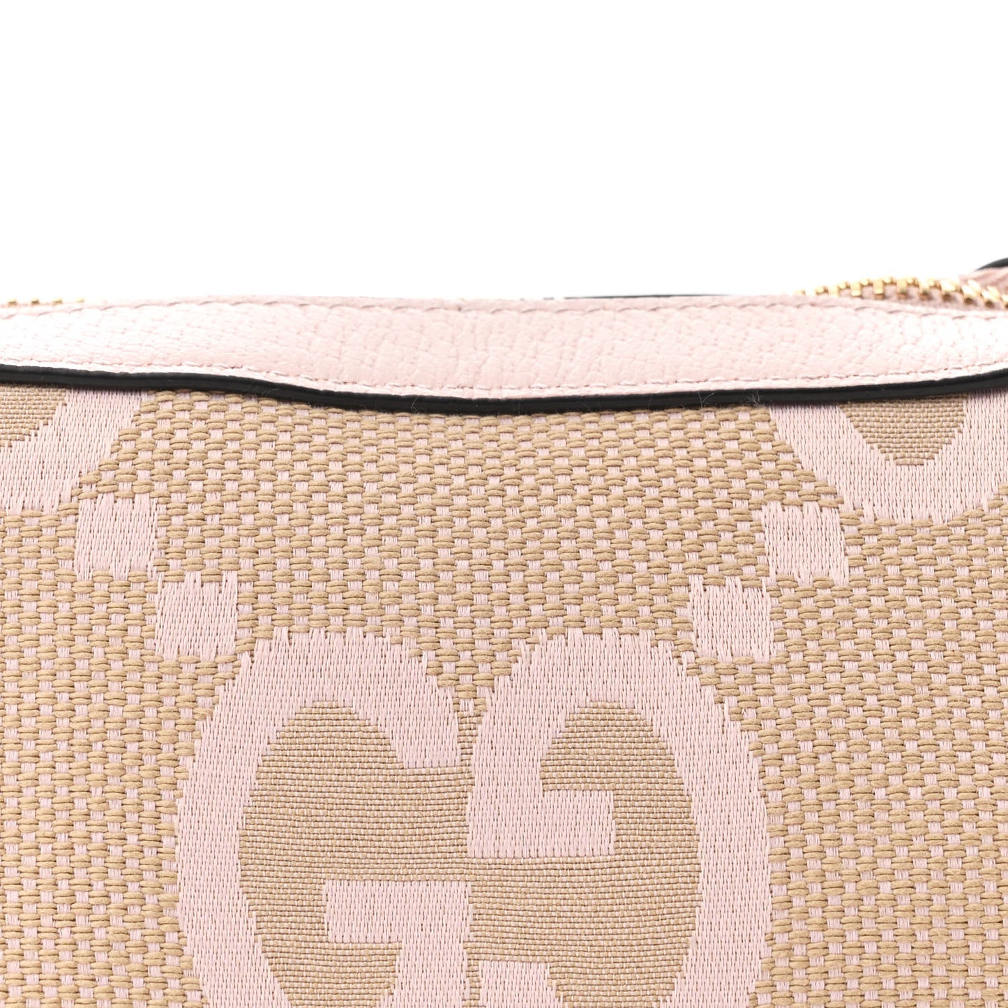 Monogram Jumbo GG Textured Dollar Calfskin Mini Ophidia Half Moon Hobo Beige Perfect Pink