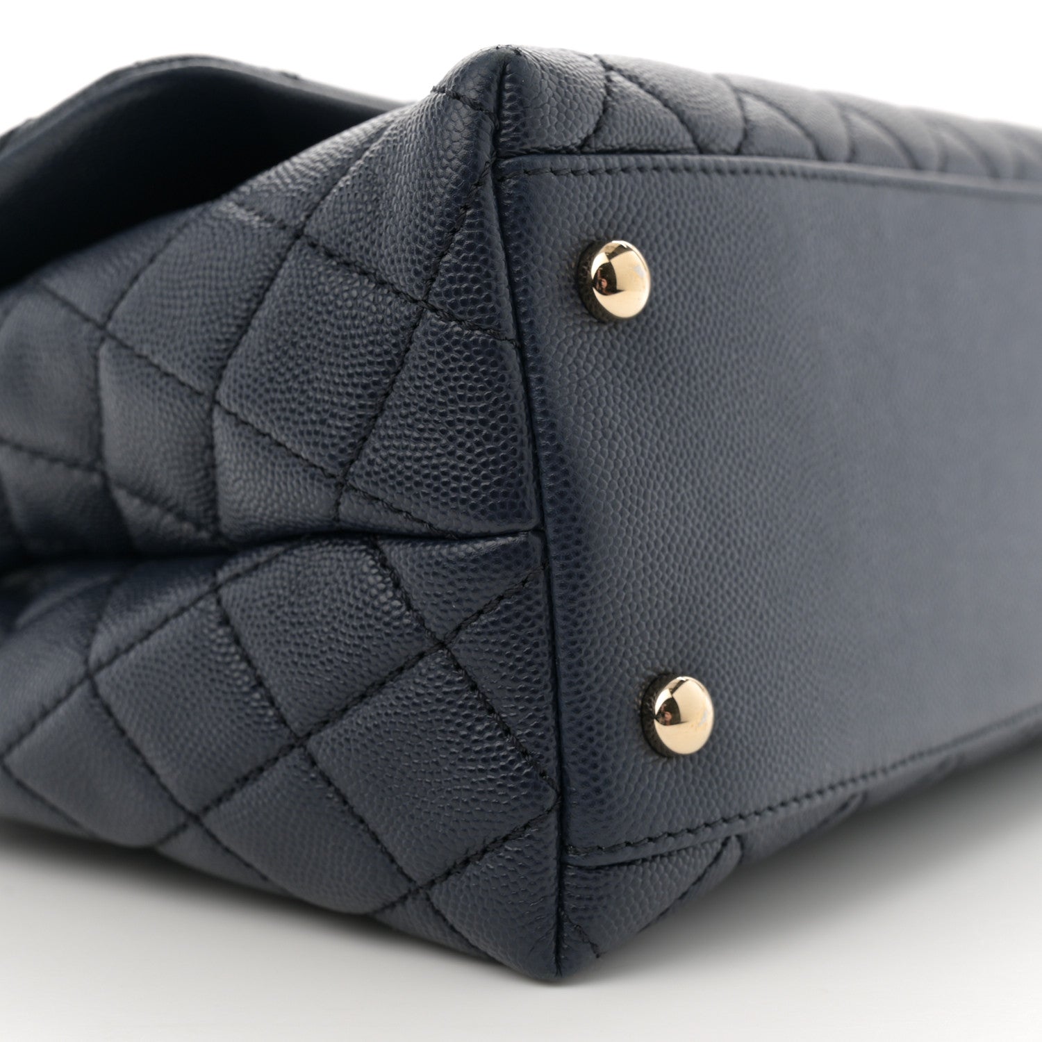 Chanel Caviar Quilted Small Coco Handle Flap Navy 9 of 10
