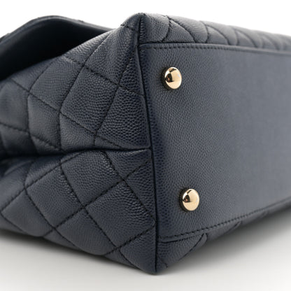 Chanel Caviar Quilted Small Coco Handle Flap Navy 9 of 10