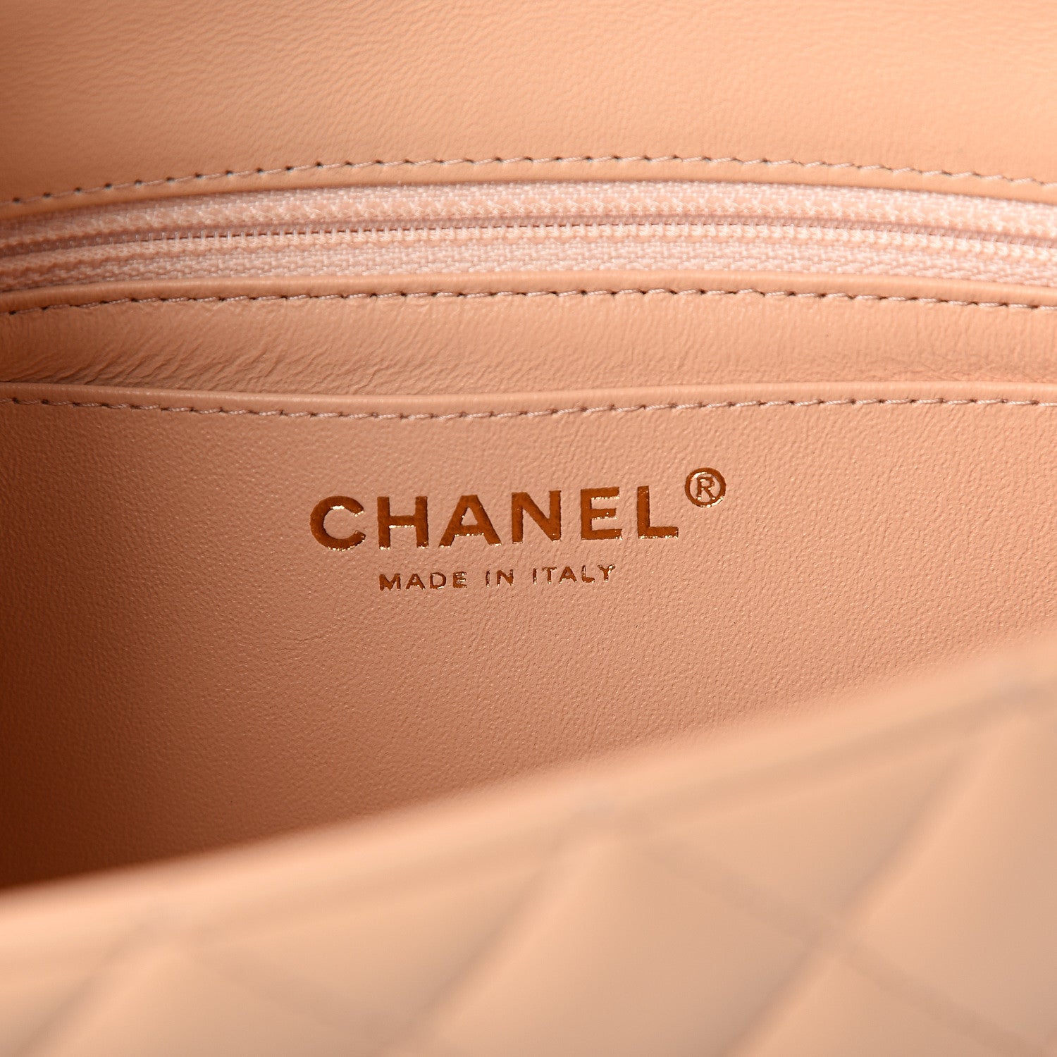 Chanel Lambskin Quilted Mini Rectangular Flap Beige 5 of 10