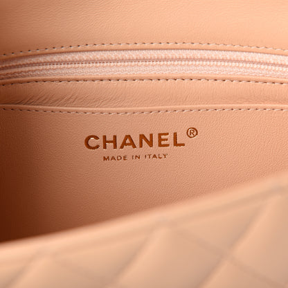 Chanel Lambskin Quilted Mini Rectangular Flap Beige 5 of 10