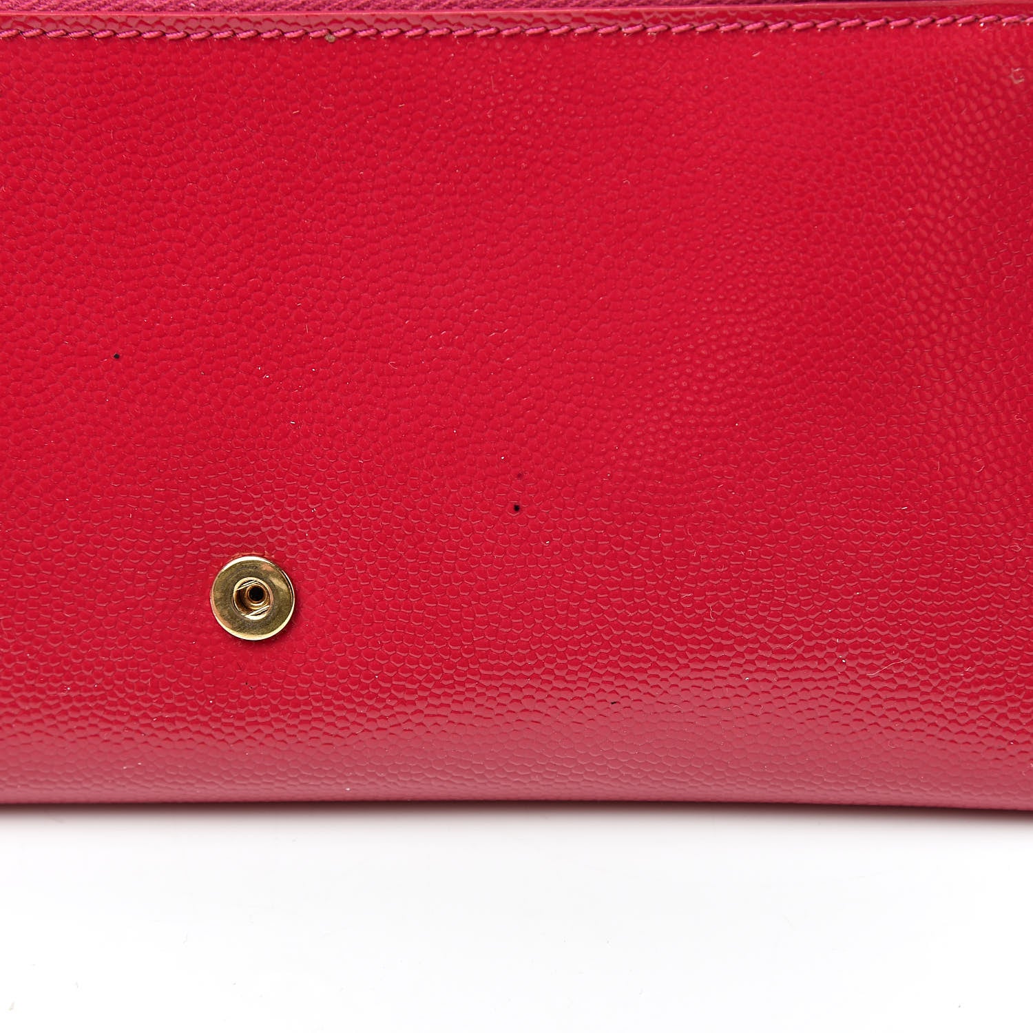 Saint Laurent Patent Grain de Poudre Classic Large Letters Flap Wallet Bubblegum 10 of 15