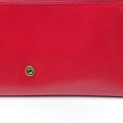 Saint Laurent Patent Grain de Poudre Classic Large Letters Flap Wallet Bubblegum 10 of 15