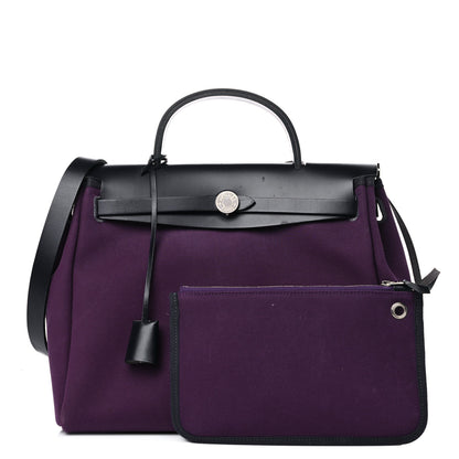 Hermes Military Toile Vache Hunter Herbag Zip PM 31 Cassis Bleu Indigo 1 of 22