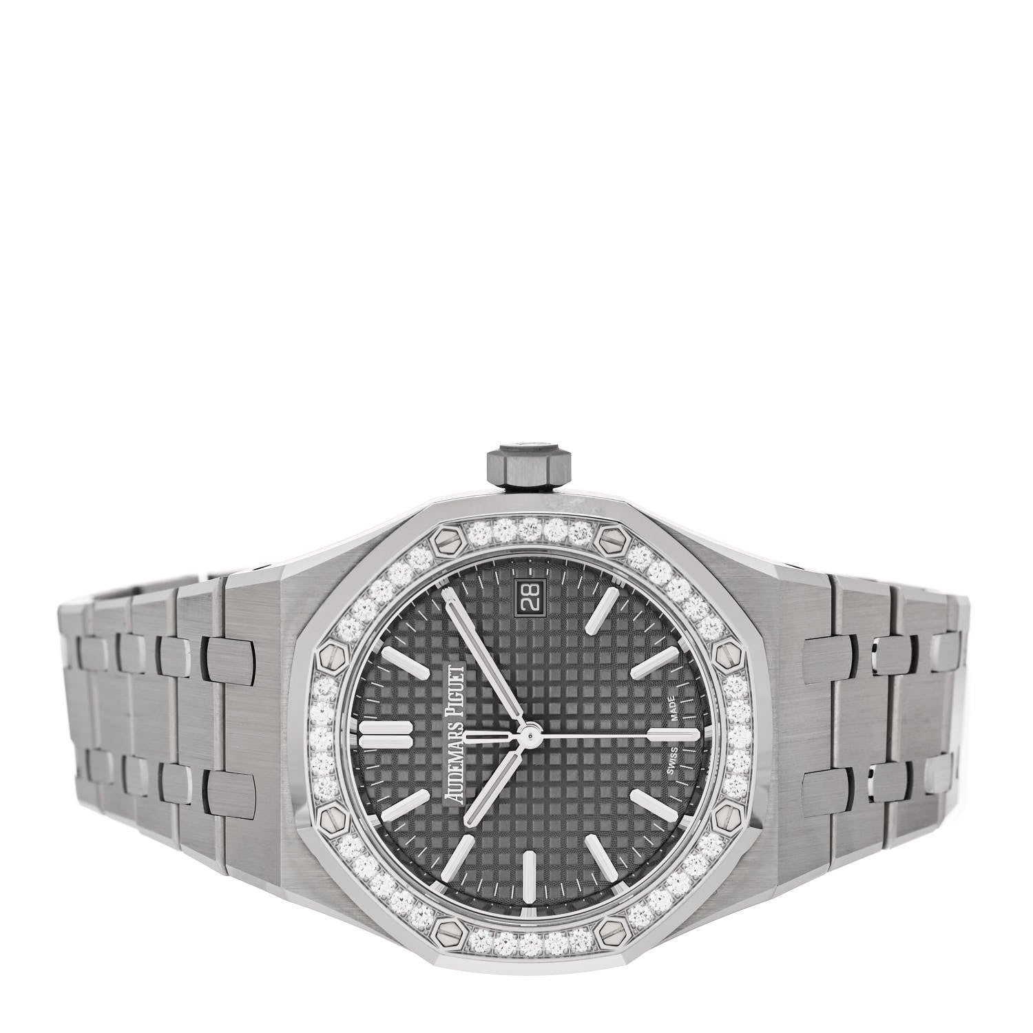 Audemars Piguet Stainless Steel Diamond 37mm Royal Oak Offshore 50th Anniversary Automatic Watch Grey 15551ST.ZZ.1356ST.03 2 of 5