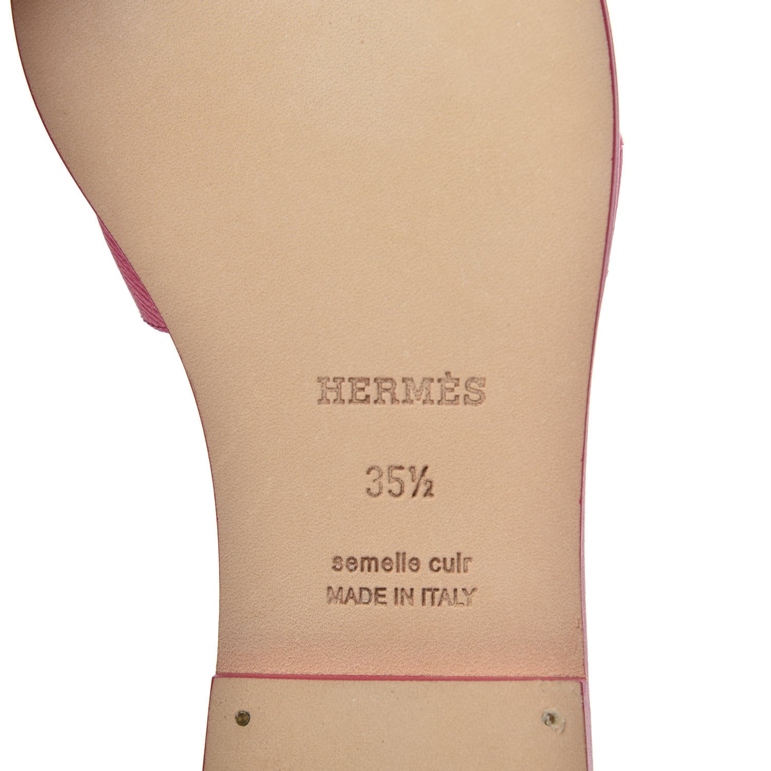 Hermes Epsom Oran Sandals 35.5 Rouge Azalee 7 of 9