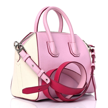Givenchy Sugar Goatskin Mini Tri-Color Antigona Bright Pink White Fuchsia 2 of 16