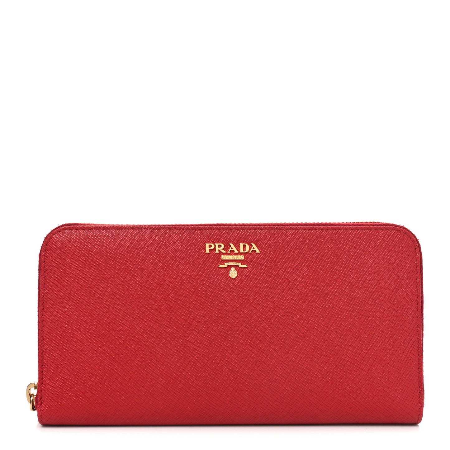 Saffiano Metal Zip Around Wallet Fuoco