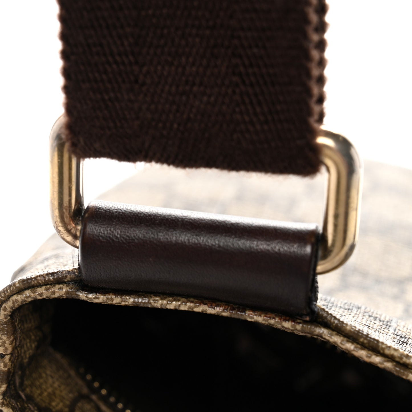 GG Supreme Monogram Medium Flat Messenger Bag Dark Brown