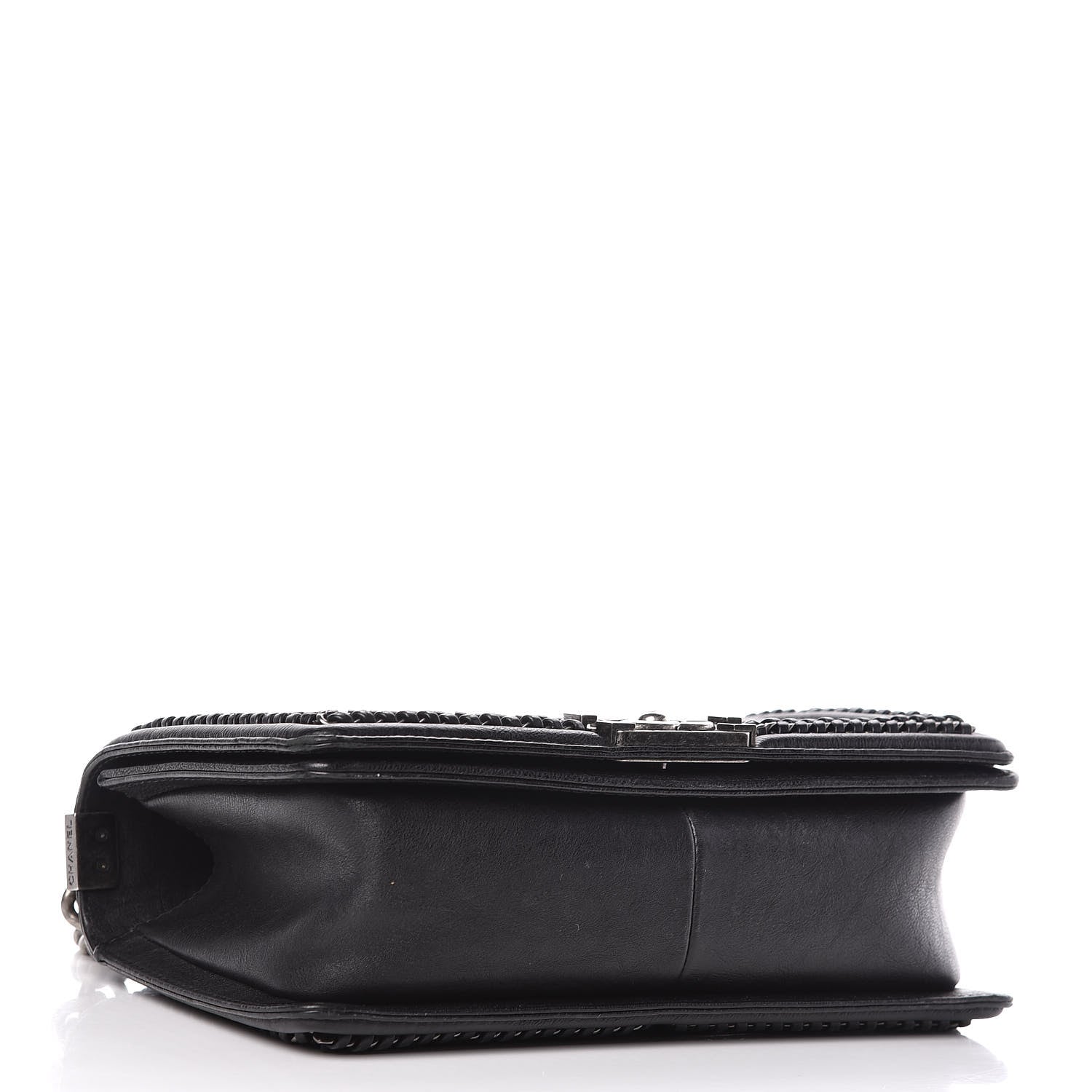 Chanel Calfskin Quilted Medium Boy Top Handle Flap Black 4 of 13