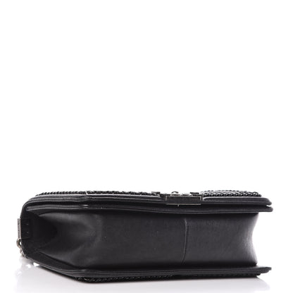 Chanel Calfskin Quilted Medium Boy Top Handle Flap Black 4 of 13