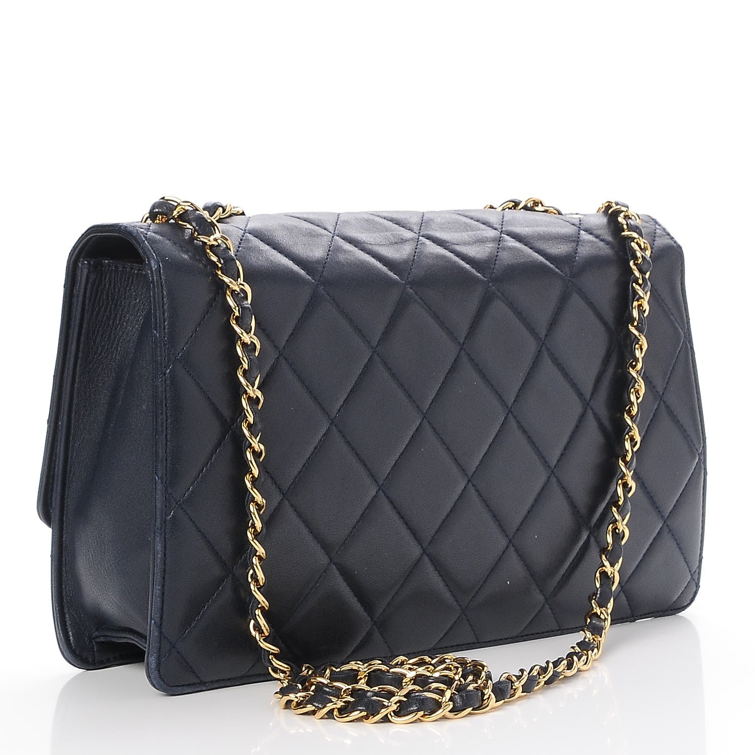 Chanel Lambskin Quilted Large Golden Class Flap Navy 3 of 8