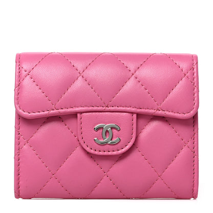 Chanel Lambskin Quilted Flap Card Holder Wallet Pink 1 of 8