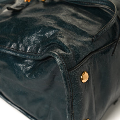 Miu Miu Vitello Shine Zip Tote Denim 12 of 14