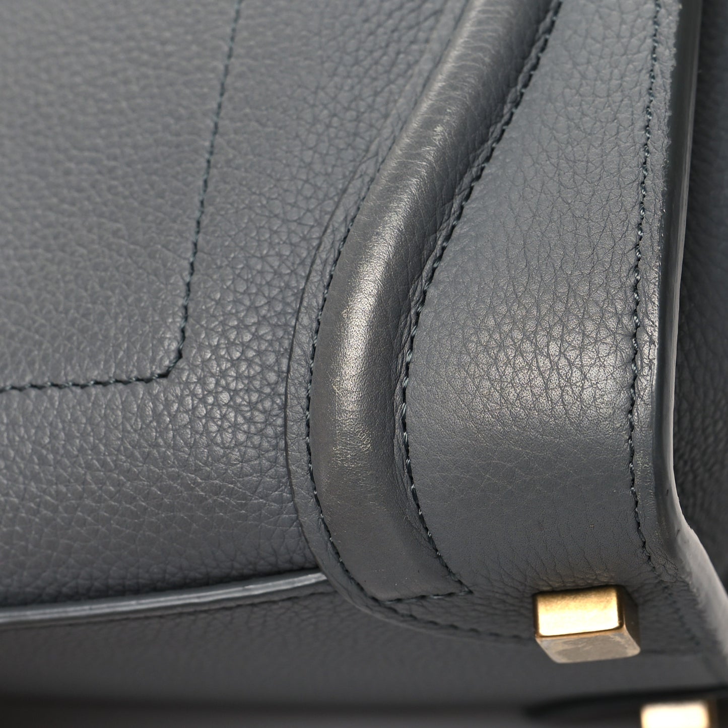 Drummed Calfskin Micro Luggage Kohl