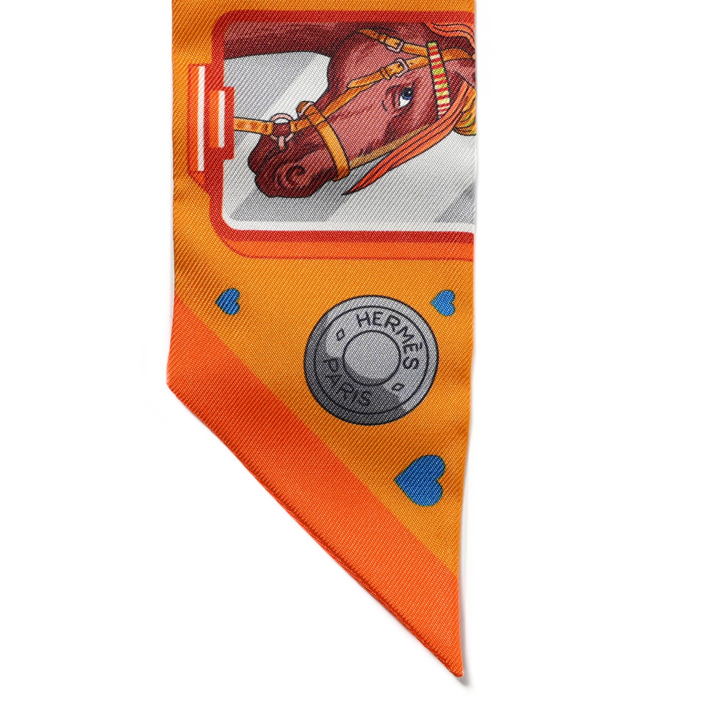 Silk Hermes Story Twilly Mangue Gris Multicolor