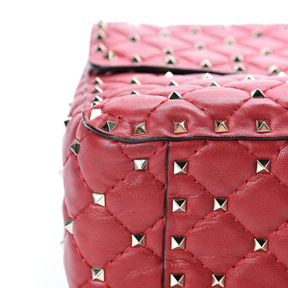 Valentino Garavani Lambskin Large Rockstud Spike Shoulder Bag Red 11 of 12