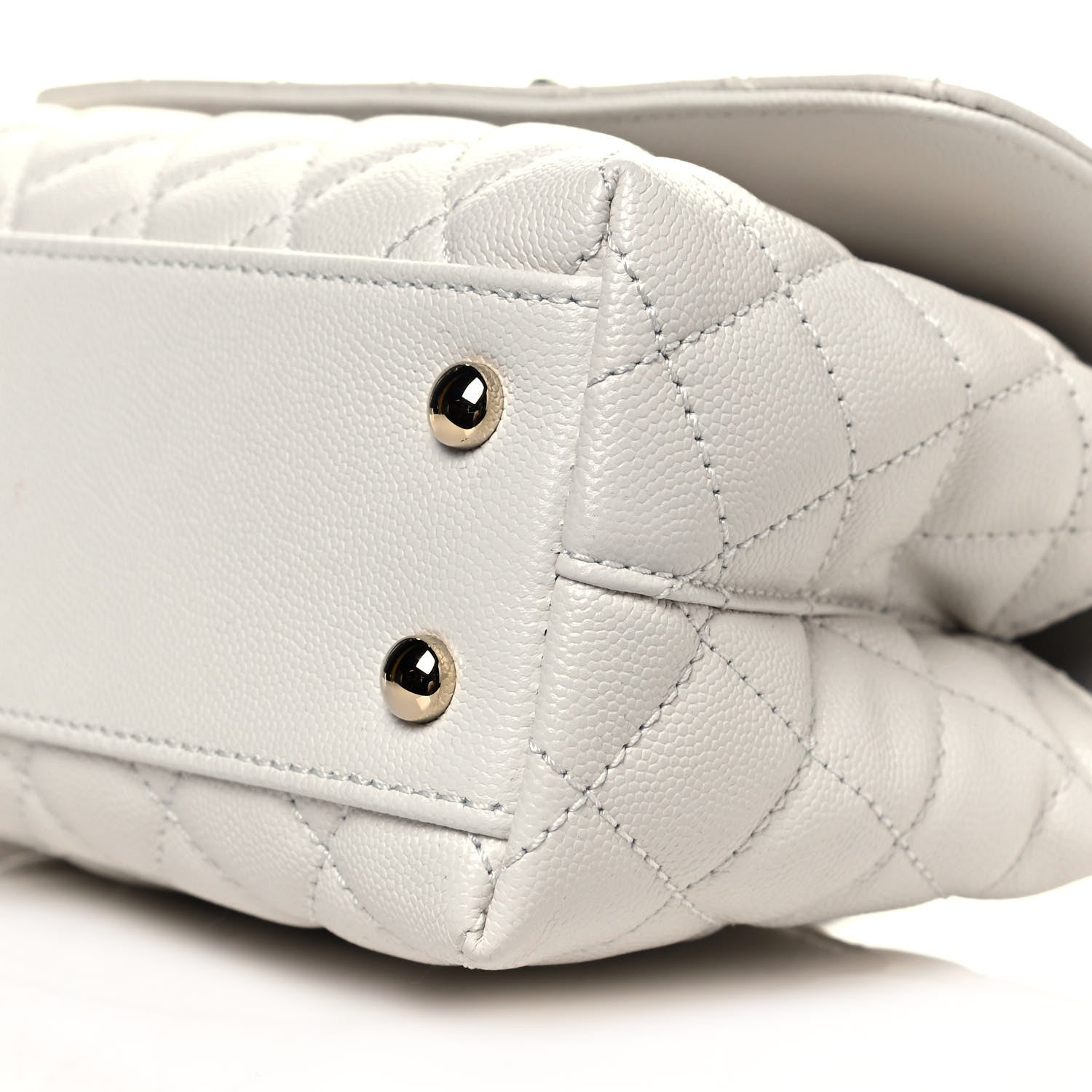 Chanel Caviar Quilted Mini Coco Handle Flap White 10 of 11