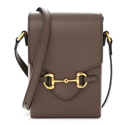 Gucci Boarded Plutone Calfskin Mini Horsebit 1955 Crossbody Bag New Acero 1 of 11