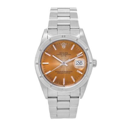 Rolex Stainless Steel 34mm Oyster Perpetual Date Watch Orange 15210 1 of 5