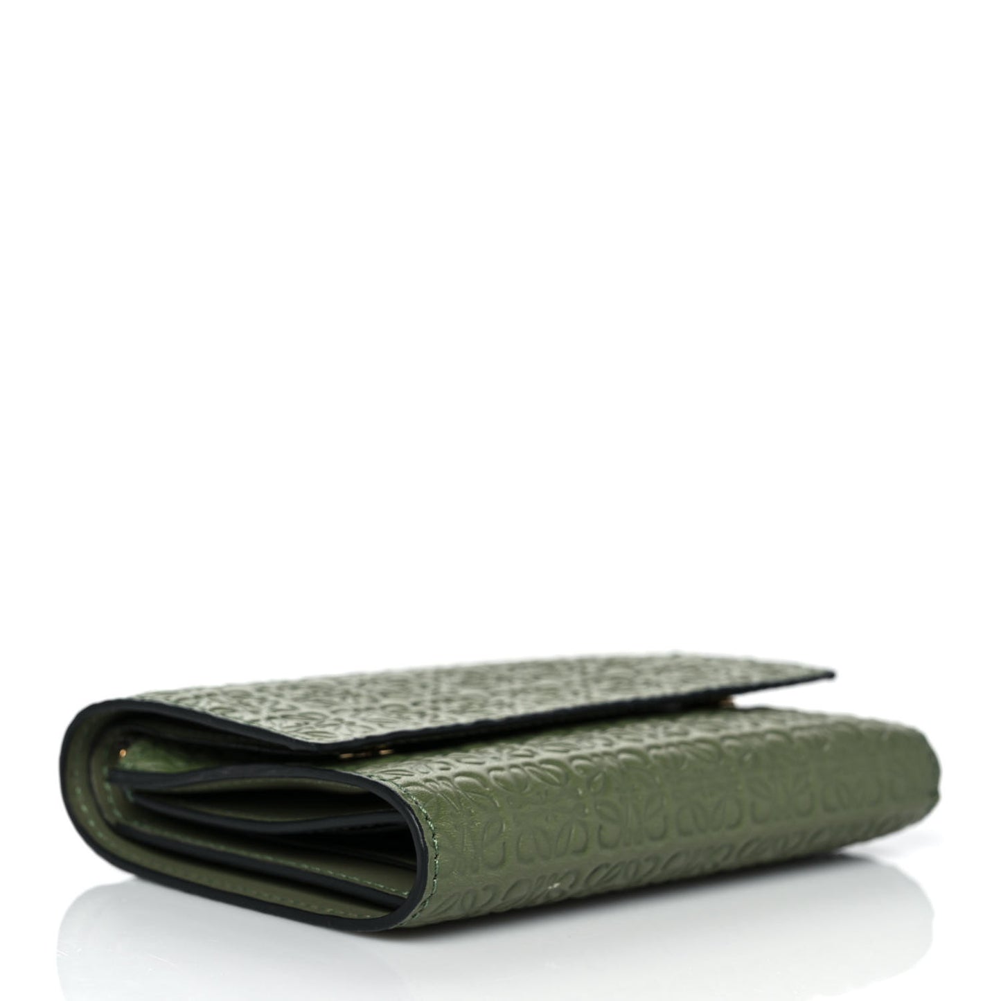 Calfskin Embossed Small Wallet Avocado