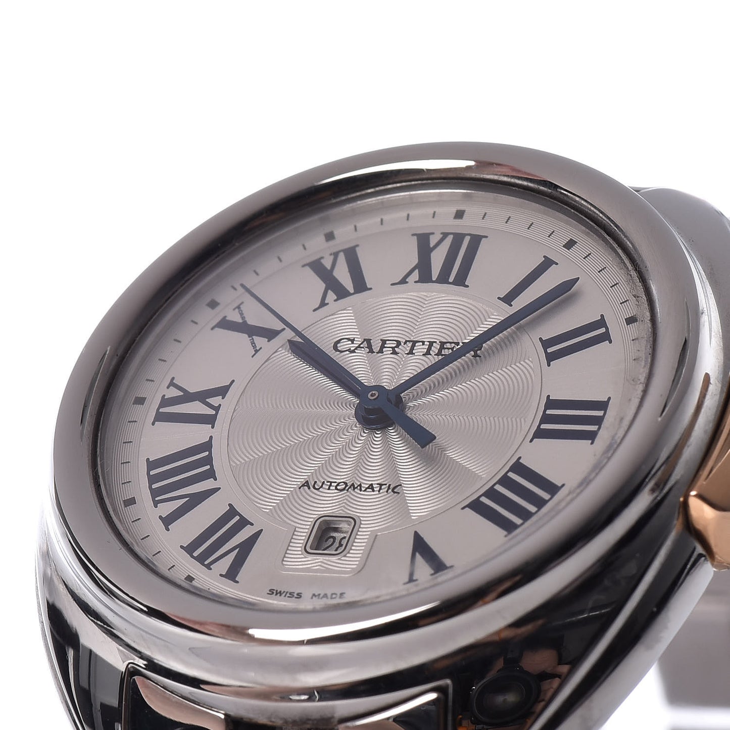 Stainless Steel 18K Pink Gold 31mm Cle De Automatic Watch