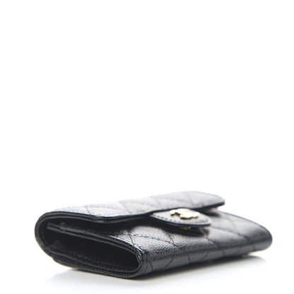 Chanel Caviar Quilted Flap Card Holder Wallet Black 3 of 8