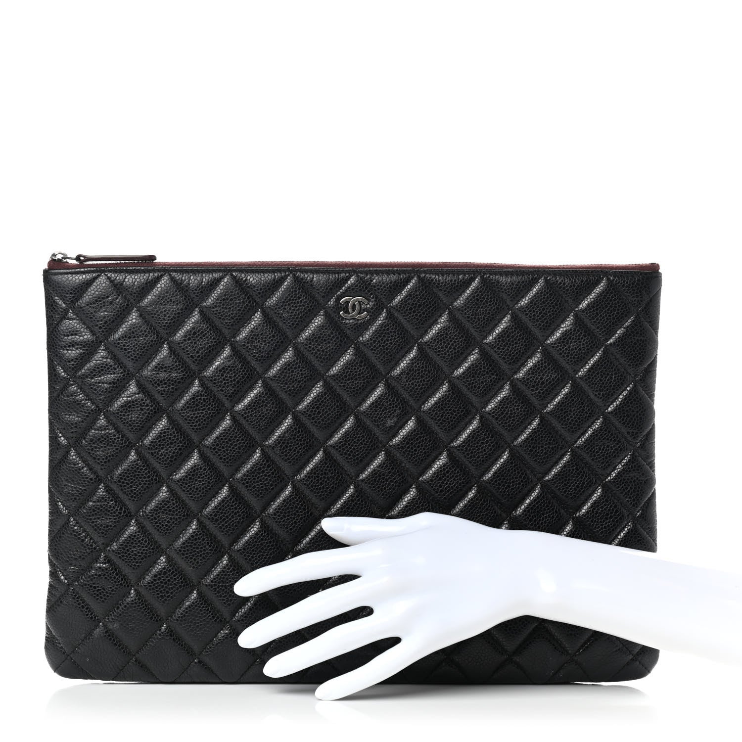 Chanel Caviar Quilted Large Cosmetic Case Black 2 of 10